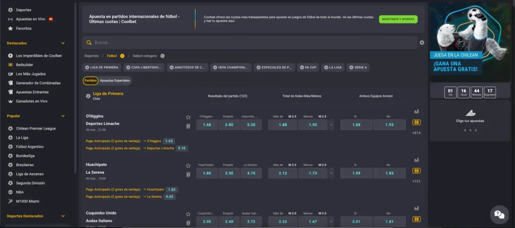 apuestas deportivas en Coolbet